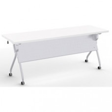 Special-T Transform-2 Flip & Nest Table - White Rectangle Top - Silver Cross Beam Base x 72