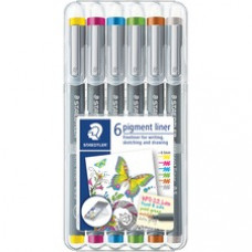 Staedtler Pigment Liner 308 - Fine Pen Point - 0.5 mm Pen Point Size - Assorted Pigment-based Ink - Polypropylene Barrel - Metal Tip - 6 / Set
