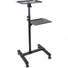 StarTech.com Mobile Projector and Laptop Stand/Cart, Heavy Duty Portable Projector Stand/Presentation Cart (22lb/shelf), Height Adjustable - Heavy-duty mobile projector and laptop stand - 2 vented trays hold 22lb each - Top tray tilts +/-12 and is he