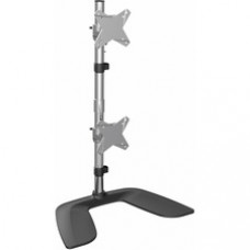 StarTech.com Vertical Dual Monitor Stand - Free Standing Height Adjustable Stacked Desktop Monitor Stand up to 27 inch VESA Mount Displays - VESA mount 75x75/100x100mm vertical dual monitor stand - Stacked displays up to 27in or ultrawide up to 34in (17.6