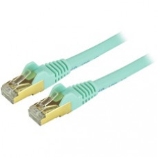 StarTech.com 10ft CAT6a Ethernet Cable - 10 Gigabit Category 6a Shielded Snagless 100W PoE Patch Cord - 10GbE Aqua UL Certified Wiring/TIA - CAT6a Ethernet Cable delivers 10 Gigabit connection free of noise & EMI/RFI interference - Tested to comply w/ ANS