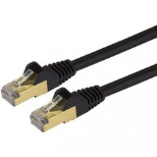 StarTech.com 12ft CAT6a Ethernet Cable - 10 Gigabit Category 6a Shielded Snagless 100W PoE Patch Cord - 10Gb Black UL Certified Wiring/TIA - CAT6a Ethernet Cable delivers 10 Gigabit connection free of noise & EMI/RFI interference - Tested to comply w/ ANS