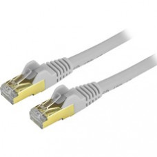 StarTech.com 12ft CAT6a Ethernet Cable - 10 Gigabit Category 6a Shielded Snagless 100W PoE Patch Cord - 10GbE Gray UL Certified Wiring/TIA - CAT6a Ethernet Cable delivers 10 Gigabit connection free of noise & EMI/RFI interference - Tested to comply w/ ANS