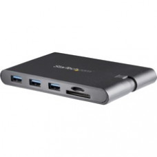 StarTech.com USB C Multiport Adapter - USB Type-C Mini Dock with HDMI 4K or VGA Video - 100W PD Passthrough, 3x USB 3.0, GbE, SD & MicroSD - USB-C Multiport adapter with 4K 30Hz HDMI or 1080p VGA video/3x USB-A 3.0 (support BC 1.2 1.5A fast-charge)/S