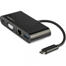 StarTech.com USB C Multiport Adapter - Mini USB-C Dock w/ VGA Video - 60W Power Delivery Passthrough - USB Type-A 5Gbps - Gigabit Ethernet - USB-C Multiport adapter with 1080p VGA video/GbE/USB Type-A (USB 3.0 5Gbps & BC 1.2 1.5A fast charge)/60W Pow