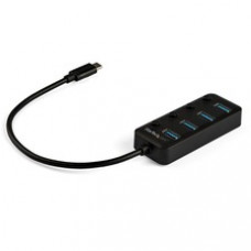 StarTech.com 4 Port USB C Hub - 4x USB 3.0 Type-A with Individual On/Off Port Switches - SuperSpeed 5Gbps USB 3.1/3.2 Gen 1 - Bus Powered - Bus-powered 4 port hub with individual port switches - USB-C to 4x USB Type-A ports - SuperSpeed 5Gbps (USB 3.