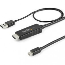 StarTech.com 3ft (1m) HDMI to Mini DisplayPort Cable 4K 30Hz - Active HDMI to mDP Adapter Cable with Audio - USB Powered - Video Converter - HDMI 1.4 to Mini DisplayPort 1.2 active adapter cable with 4K 30Hz video/HDCP 1.4/audio - Minimize signal los