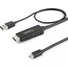 StarTech.com 6ft (2m) HDMI to Mini DisplayPort Cable 4K 30Hz - Active HDMI to mDP Adapter Cable with Audio - USB Powered - Video Converter - HDMI 1.4 to Mini DisplayPort 1.2 active adapter cable with 4K 30Hz video/HDCP 1.4/audio - Minimize signal los