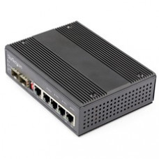 StarTech.com Industrial 6 Port Gigabit Ethernet Switch w/4 PoE RJ45 +2 SFP Slots 30W 802.3at PoE+ 12-48VDC 10/100/1000 Mbps -40C to 75C - Industrial 6 Port Gigabit Ethernet Switch - Up to 30W per 4 PoE ports - 75C to -40C hardened 10/100/1000 Mbps - 2 ope