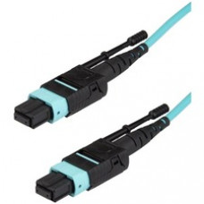 StarTech.com 3m 10 ft MPO / MTP Fiber Optic Cable - Plenum-Rated MTP to MTP Cable - OM3, 40G MPO Cable - Push/Pull-Tab - MPO MTP Cable - 9.84 ft Fiber Optic Network Cable for Patch Panel, Switch, Network Device, Server, Router, Media Converter, Hub - Firs