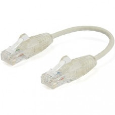 StarTech.com 6 in CAT6 Cable - Slim CAT6 Patch Cord - Gray Snagless RJ45 Connectors - Gigabit Ethernet Cable - 28 AWG - LSZH (N6PAT6INGRS) - Slim CAT6 cable is 36% thinner than a standard CAT 6 network cable - Patch cable is tested to comply with Category