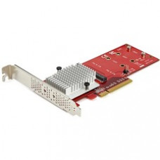 StarTech.com Dual M.2 PCIe SSD Adapter Card - x8 / x16 Dual NVMe or AHCI M.2 SSD to PCI Express 3.0 - M.2 NGFF PCIe (m-key) Compatible - Dual M.2 PCIe SSD adapter to install 2 PCI Express M-Key SSD (NVMe/AHCI) in computer - Use M.2 NGFF SSDs individu