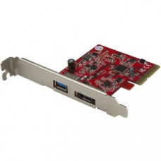 StarTech.com 2 Port USB 3.1 (10Gbps) + eSATA PCI Express Card - 1x USB-A + 1x eSATA - USB 3.1 PCIe Card & eSATA Card - USB 3.1 Expansion Card - Add one USB 3.1 (10Gbps) port and one eSATA (6Gbps) port to your computer, through a single PCI Express slot - 
