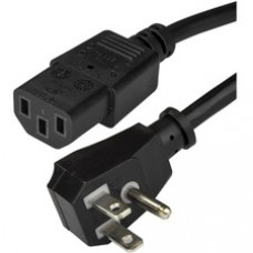 StarTech.com 10ft (3m) Computer Power Cord, Flat 5-15P to C13, 10A 125V, 18AWG, Black Replacement AC PC Power Cord, TV/Monitor Power Cable - 10ft (3m) 18AWG flexible computer power cable w/ Flat NEMA 5-15P and IEC 60320 C13 connectors; Rated for 125V 10A;