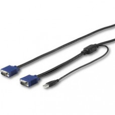 StarTech.com 10 ft. (3 m) USB KVM Cable for StarTech.com Rackmount Consoles - VGA and USB KVM Console Cable (RKCONSUV10) - 9.84 ft KVM Cable for KVM Console, Server, KVM Switch - First End: 1 x 14-pin HD-15 - Male - Second End: 1 x 15-pin HD-15 - Mal