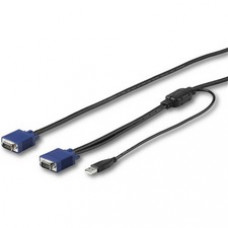 StarTech.com 6 ft. (1.8 m) USB KVM Cable for StarTech.com Rackmount Consoles - VGA and USB KVM Console Cable (RKCONSUV6) - 5.91 ft KVM Cable for KVM Console, KVM Switch, Server - First End: 1 x 14-pin HD-15 - Male - Second End: 1 x 15-pin HD-15 - Mal