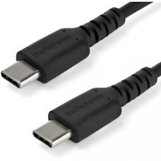 StarTech.com 2m USB C Charging Cable - Durable Fast Charge & Sync USB 2.0 Type C to C Charger Cord - TPE Jacket Aramid Fiber M/M 60W Black - Aramid fiber shelters durable USB C to USB C charger cable from stress of bends and pulls - Supports up to 3A