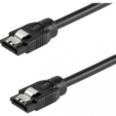 StarTech.com 0.3 m Round SATA Cable - Latching Connectors - 6Gbs SATA Cord - SATA Hard Drive Power Cable - Lifetime Warranty (SATRD30CM) - 0.3 m round SATA cable with straight latching connections - Supports data transfer rates of up to 6Gbs with SAT