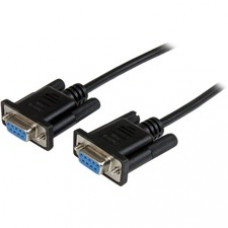StarTech.com 1m Black DB9 RS232 Serial Null Modem Cable F/F - Connect your serial devices, and transfer your files - 1m DB9 Null Modem Cable - DB9 Female to Female Cable - RS232 Null Modem Cable - 9 pin Null Modem Cable - 1 m Black Female to Female Null M