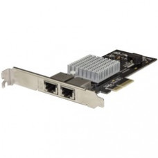StarTech.com Dual Port 10G PCIe Network Adapter Card - Intel-X550AT 10GBASE-T PCI Express 10GbE Multi Gigabit Ethernet 5 Speed NIC 2port - PCIe Network Adapter Card Dual NIC ports Network Interface Card 2x 10 GbE RJ45 Ports - Intel X550AT Chip - 10GBASE-T