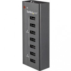 StarTech.com 7-Port USB Charging Station with 5 x 1A Ports and 2 x 2A Ports - 1 Pack - 60 W - 120 V AC, 230 V AC Input - 12 V DC/5 A Output