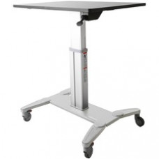 StarTech.com Mobile Standing Desk - Portable Sit-Stand Ergonomic Height Adjustable Cart on Wheels - Rolling Computer/Laptop Workstation - Sit-stand cart is easily movable; Stable base with lockable wheels - Mobile standing desk w/large 24x31.5in surface -