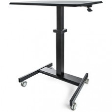 StarTech.com Mobile Standing Desk - Portable Sit-Stand Ergonomic Height Adjustable Cart on Wheels - Rolling Computer/Laptop Workstation - Sit-stand cart is easily movable; Stable base w/ lockable front wheels - Mobile standing desk with large 24x31.5in su