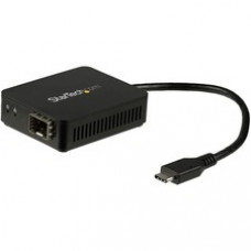 StarTech.com USB C to Fiber Optic Converter - Open SFP - USB 3.0 Gigabit Ethernet Network Adapter - 1000BASE-SX/LX - Windows / Mac / Linux - Connect to a GbE network through your laptop?s USB-C port using the Gigabit SFP of your choice - USB C to Fiber Op