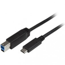 StarTech.com 2m 6 ft USB C to USB B Printer Cable - M/M - USB 3.0 - USB B Cable - USB C to USB B Cable - USB Type C to Type B Cable - Connect USB 3.0 USB-B devices to your USB-C or Thunderbolt 3 computer - 6ft USB C to USB B Printer Cable - 6 ft USB B Cab