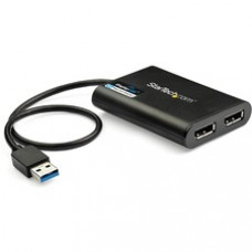 StarTech.com USB to Dual DisplayPort Adapter - 4K 60Hz - USB 3.0 5Gbps - USB Dual Monitor Adapter - Dual DisplayPort Adapter - DisplayLink Certified - Connect two additional 4K 60Hz displays to your Mac or PC through a single USB 3.0 port - USB Dual Monit