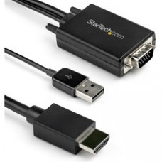 StarTech.com 3m VGA to HDMI Converter Cable with USB Audio Support - 1080p Analog to Digital Video Adapter Cable - Male VGA to Male HDMI - VGA to HDMI converter cable to connect any VGA device to any HDMI display - Integrated analog to digital video