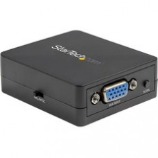StarTech.com 1080p VGA to RCA and S-Video Converter - USB Powered - High Resolution VGA Input with Dynamic Scaling (VGA2VID2) - This VGA to Composite and S-Video AV adapter box is equipped with an NTSC/PAL toggle switch and a scan button for simple c
