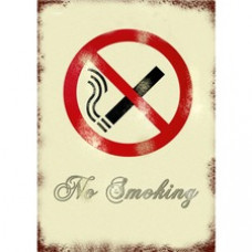 Seco Retro No Smoking Sign - 1 Each - NO SMOKING Print/Message - 8.5
