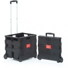 Seco Folding Shopping/Utility Cart - Telescopic Handle - 77 lb Capacity - Plastic - 14.9