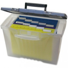 Storex Plastic Portable File Box - Internal Dimensions: 14.50