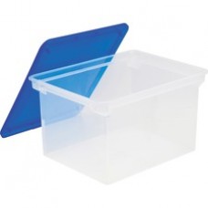 Storex Plastic File Tote Storage Box - Internal Dimensions: 15.50