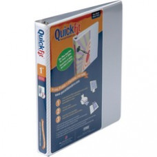 QuickFit D-Ring View Binders - 1" Binder Capacity - D-Ring Fastener(s) - 2 Internal Pocket(s) - White - Recycled - 1 Each