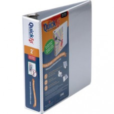 QuickFit D-Ring View Binders - 2" Binder Capacity - D-Ring Fastener(s) - 2 Internal Pocket(s) - White - Recycled - 1 Each