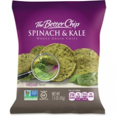 The Better Chip Spinach/Kale Chips - Gluten-free - Spinach & Kale - Bag - 1.50 oz - 27 / Carton