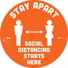 Tabbies STAY APART BeSafe Messaging Floor Decal - 6 / Carton - Stay Apart Print/Message - 12