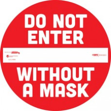 Tabbies DO NOT ENTER WITHOUT A MASK Floor Decal - 36 / Carton - DO NOT ENTER WITHOUT A MASK Print/Message - 12
