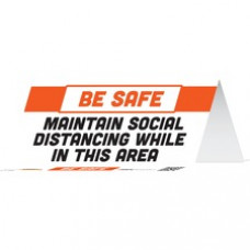 Tabbies SOCIAL DISTANCING AREA Message Table Tent - 100 / Carton - Maintain Social Distancing While In This Area Print/Message - 8