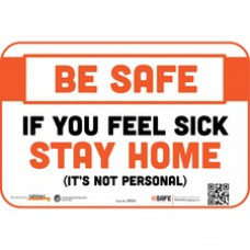 Tabbies FEEL SICK STAY HOME Wall Safety Decal - 3 / Carton - If You Feel Sick Stay Home Print/Message - 9