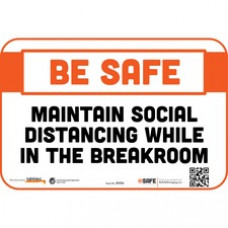 Tabbies SOCIAL DISTANCING IN BREAKROOM Wall Decal - 9 / Carton - Maintain Social Distancing While In The Breakroom Print/Message - 9