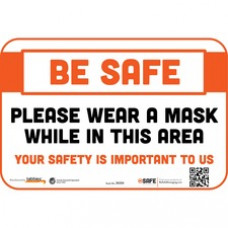 Tabbies WEAR A MASK WHILE IN AREA Wall Decal - 9 / Carton - Please Wear a Mask While In This Area Print/Message - 9