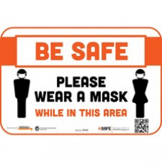 Tabbies PLEASE WEAR A MASK AREA Wall Decal - 9 / Carton - Please Wear a Mask While In This Area Print/Message - 9