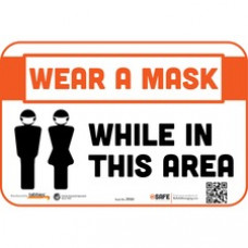 Tabbies WEAR A MASK WHILE IN THIS AREA Wall Decal - 9 / Carton - Please Wear a Mask While In This Area Print/Message - 9