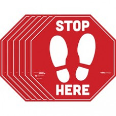Tabbies BeSafe STOP HERE Messaging Carpet Decals - 6 / Pack - STOP HERE Print/Message - 12