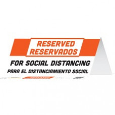 Tabbies RESERVED FOR SOCIAL DISTANCING Table Tents - 100 / Carton - Reserved For Social Distancing / Reservado Para El Distanciamiento Social Print/Message - 8