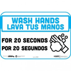 Tabbies WASH HANDS FOR 20 SECONDS Wall Decals - 9 / Carton - Wash Hands for 20 Seconds/Lava Tu Manos Por 20 Segundos Print/Message - 9